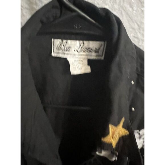 Blue Diamond top women's size medium black long sleeve button up - Picture 7 of 8